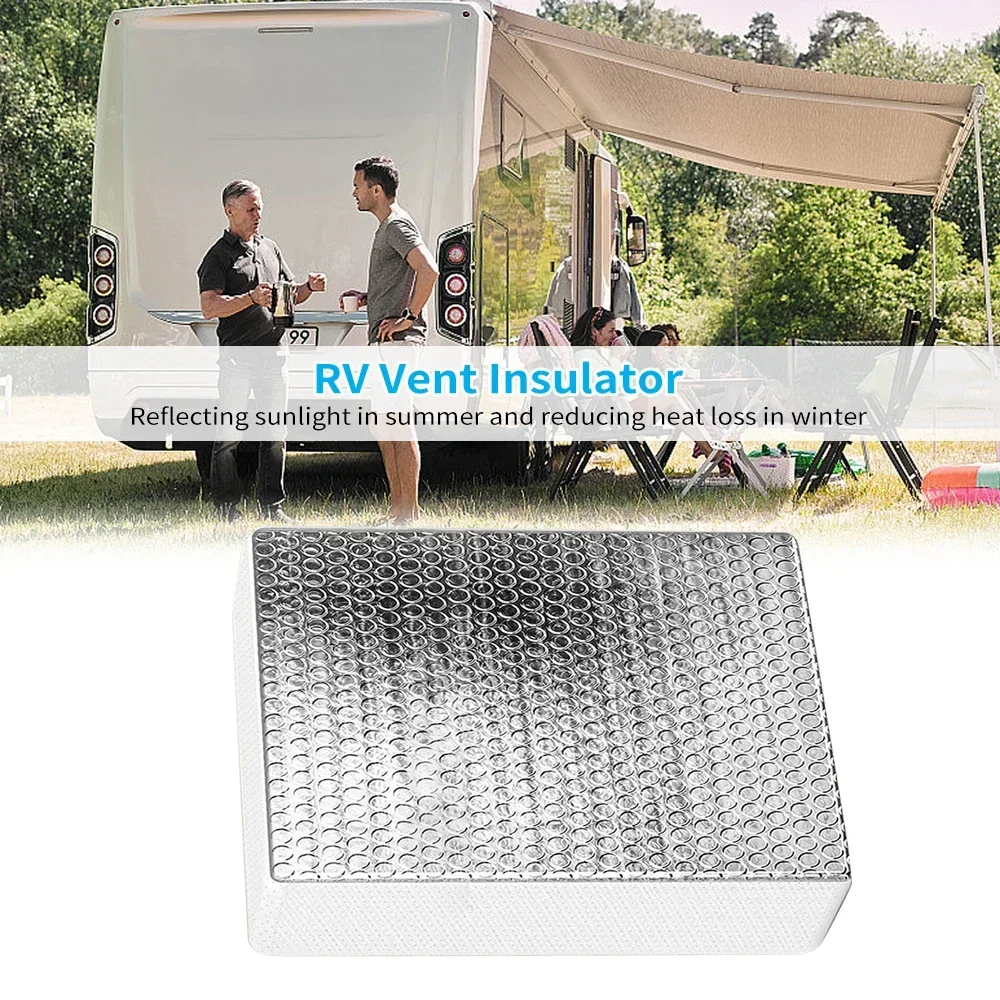 

RV Skylight Cover 14x14 Inch, Reflective Vent Insulator with Aluminum Foil, White Sponge Sunshade for Camper Heat Blocking