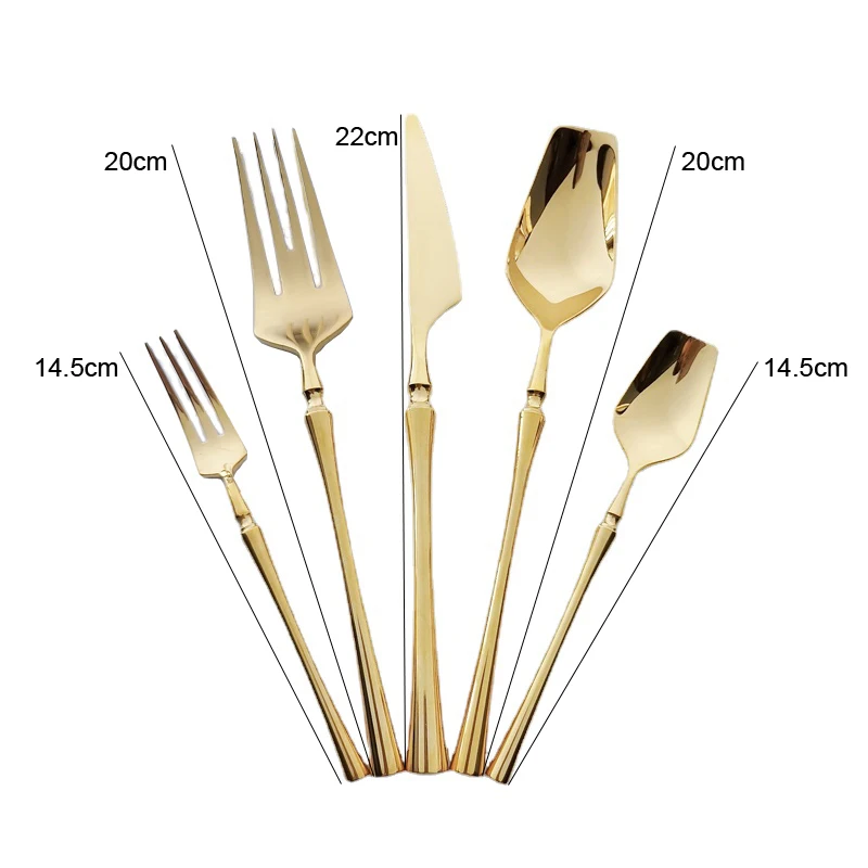 Gold Dinnerware Set Stainless Steel Tableware Set Knife Fork Spoon Flatware Dishwasher Safe Silverware Cutlery Set 5/20/30pcs