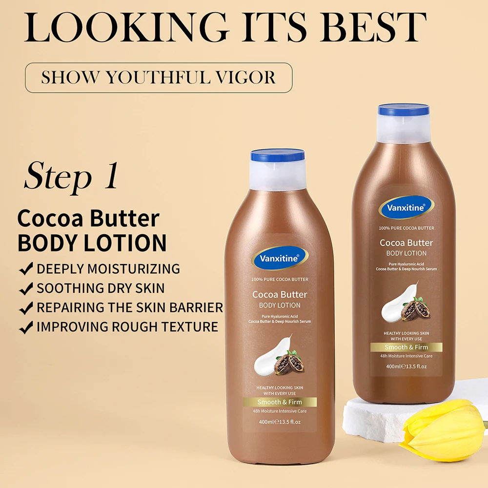 400ml Avocado Body Lotion Kojic Acid  Relieves Dry Dehydrated Skin Exfoliator Brightening Skin Tone Moisturizing Body Care Cream