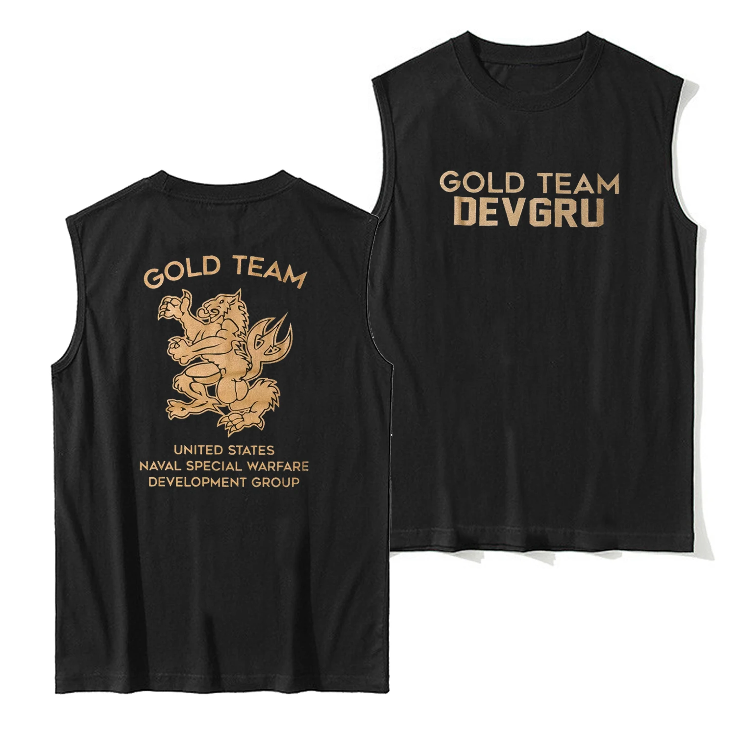 Naval Special Forces DEVGRU Seal Team Six Crusaders Gold Team Vest 100% Cotton O-Neck Summer Casual Mens Tank Top Sleeveless Tee