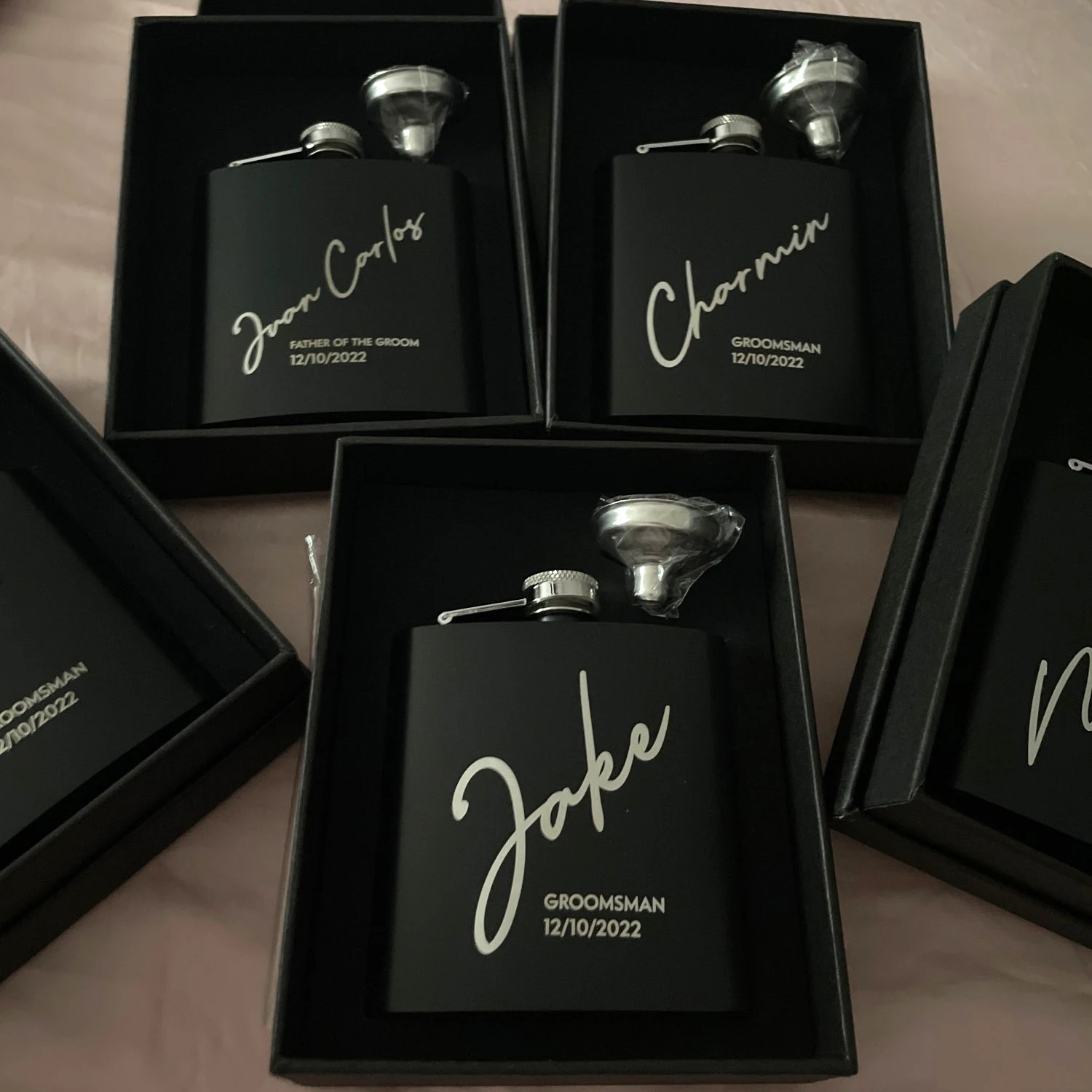 

Personalized Hip Flask with Gift Box, Custom Groomsmen Gift, Best Man Groom Gift, Wedding Favor, Customized Logo, 6oz