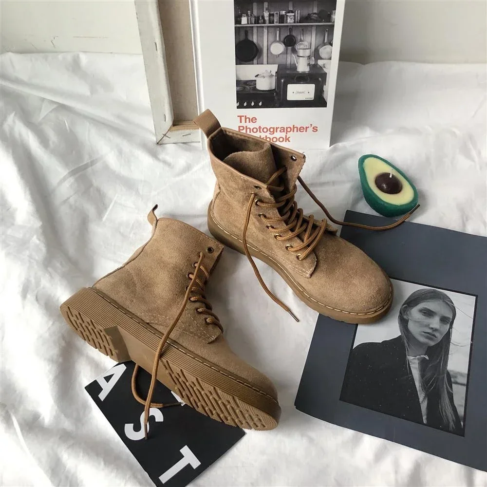 

Женские ботильоны на плоской подошве, демисезонные полусапожки из искусственной кожи, 2024