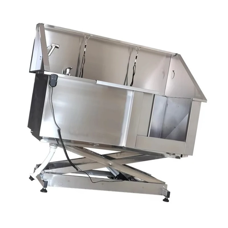 Stainless Steel Electric Lift Pet Bathtub With Drain Valve For Dog & Cat Bathing Cleaning For Pet Supplies