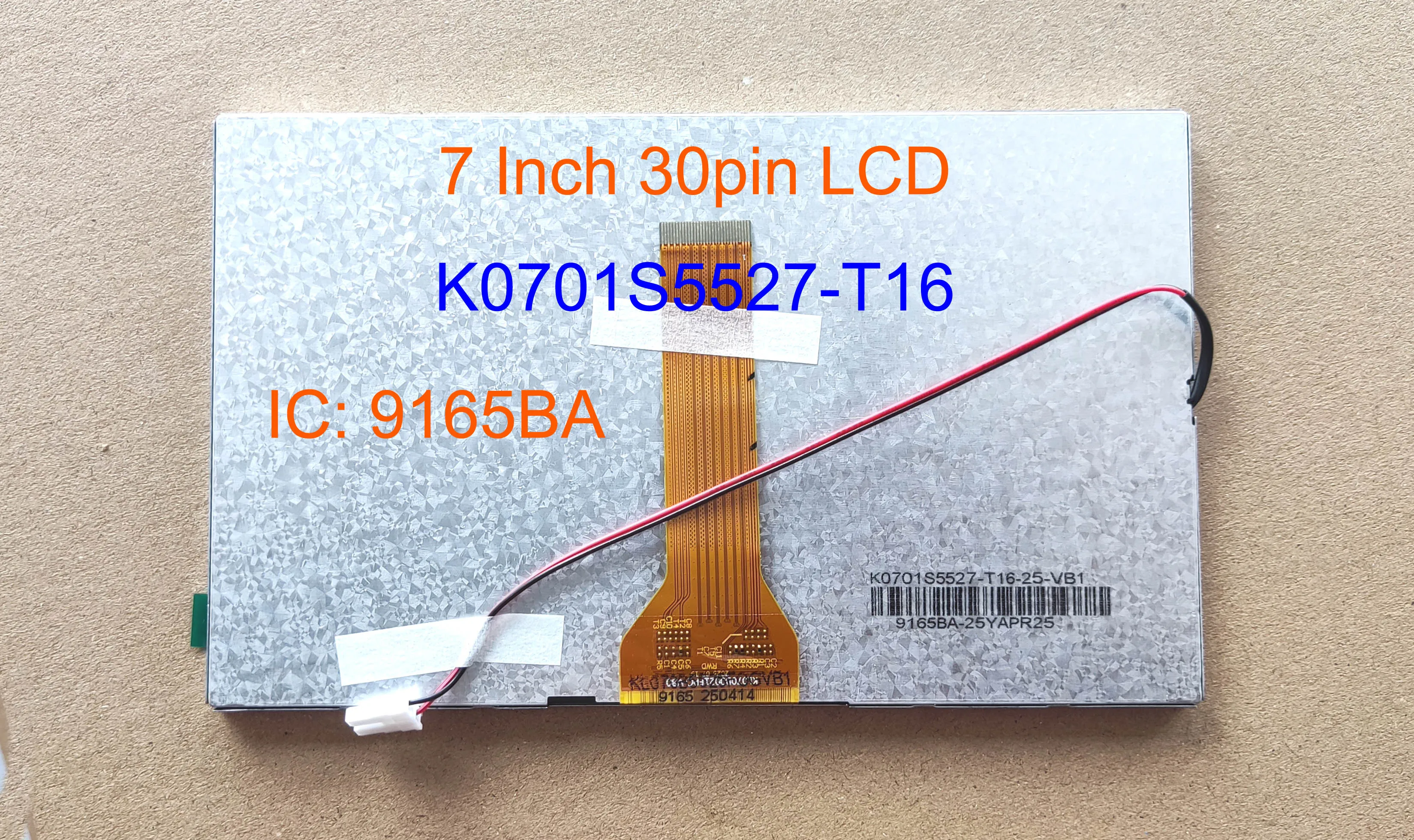 7-calowy 30-pinowy wyświetlacz LCD KL0706S5527-T10 KL0701S5527 K0708S5530 KL07B0013FPC-V1 K0701S5527 Ekran IPS 165*100mm 1024*600 164*99mm — zdjęcie produktu 5