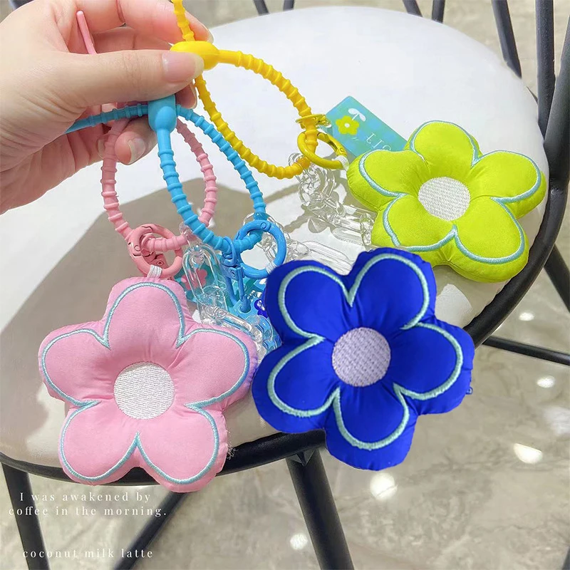 Fashion Stuffed Keychain Pendant Bag Charm Flower Accessories Handbag Ornaments Cute Lanyard Car Key Chain