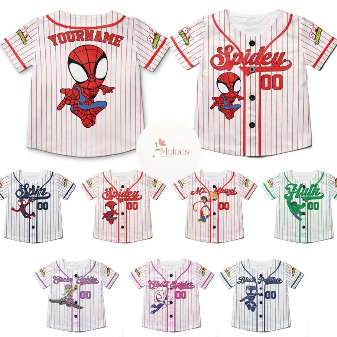 

2025 New Summer Marvel Superhero Black Panther Spider-Man Boys Personalized Baseball Shirt Children's Adult Casual Sports Jersey