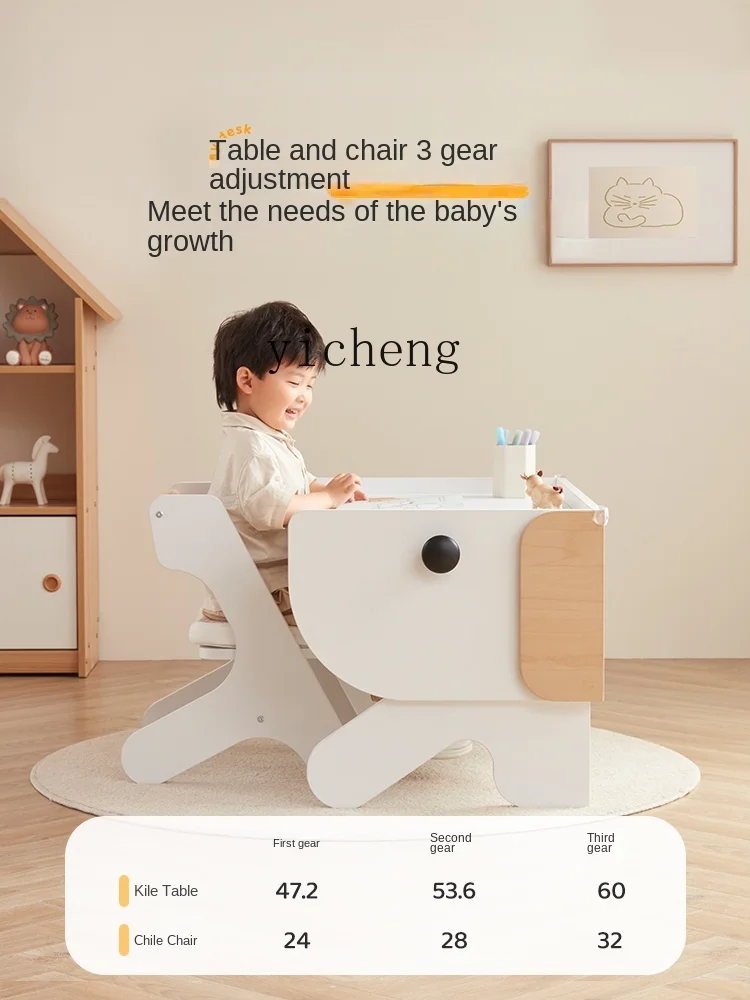 XL Child Care Children Multi-Functional Study Table Baby Learning Gaming Table Graffiti Early Education Table and Chair