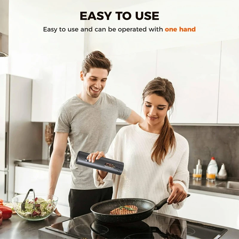 ABAE-เครื่องบดพริกไทย,เครื่องบดเกลือและพริกไทยไฟฟ้า,ปรับความหยาบ,พร้อมไฟ LED,การทํางานอัตโนมัติด้วยมือเดียว