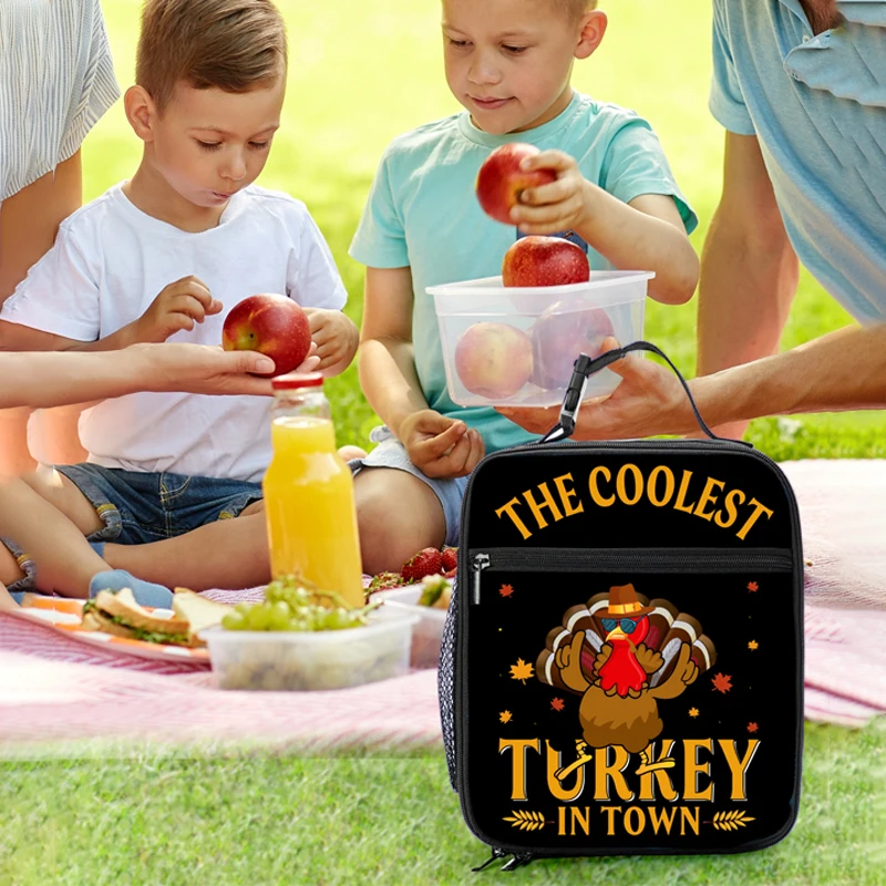 Cartoon turchia Picnic Lunch Box borsa termica termica termica portatile per bambini