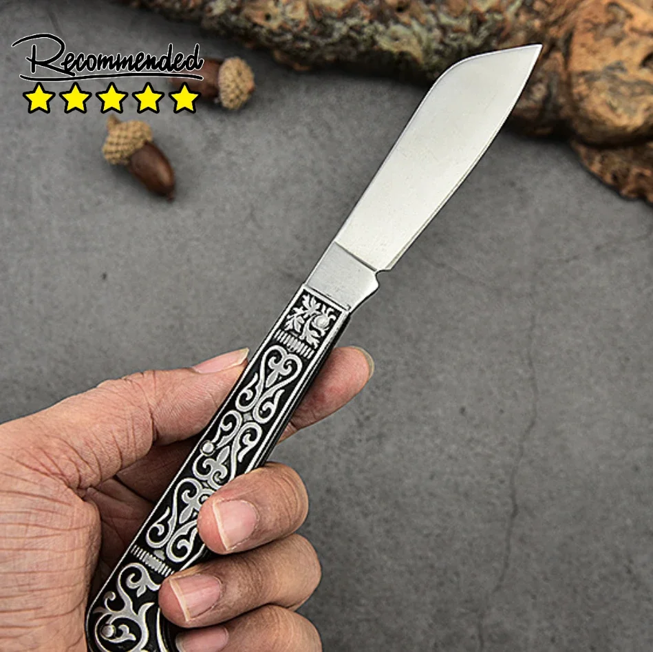 

New retro style exquisite folding knife, mini outdoor knife, camping survival knife, portable self-defense knife