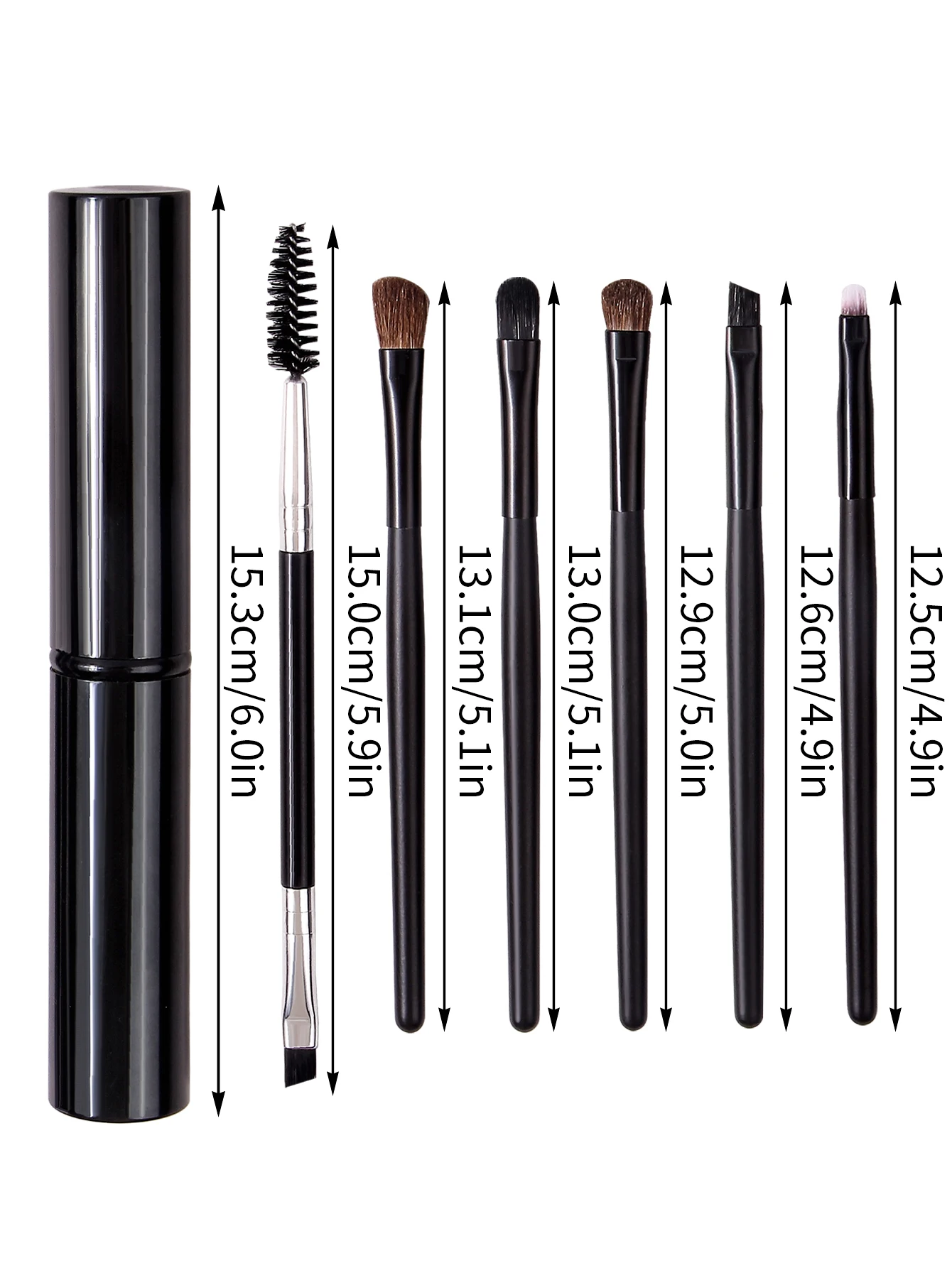 6PC Travel Mini Brush Set w/Storage Case - Soft Synthetic Contour/Powder/Lips/Eye/Brow Tools, Holiday Gift for Women