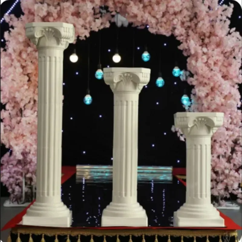 

65 см/113 см декорazione di nozze colonna romana пластиtica bianca roma pilastri supporto per fiori na 8) illuminazione a LED pu