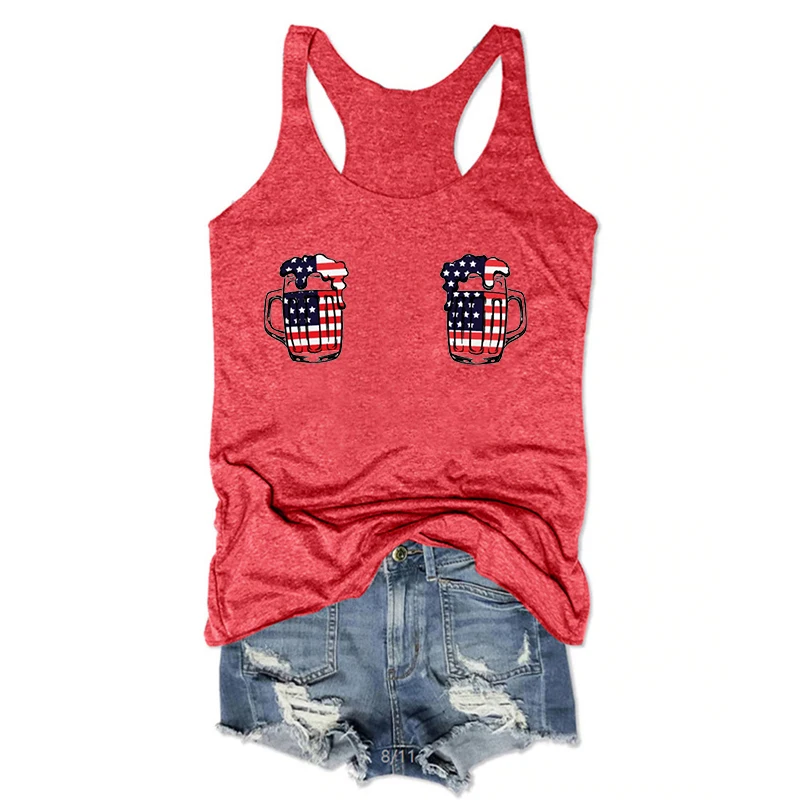 Fourth of July Beer Mug Shirt 4th of July Tank Beer Shirt Fourth of July Tank Top Red White and Blue Shirts America Tops Women