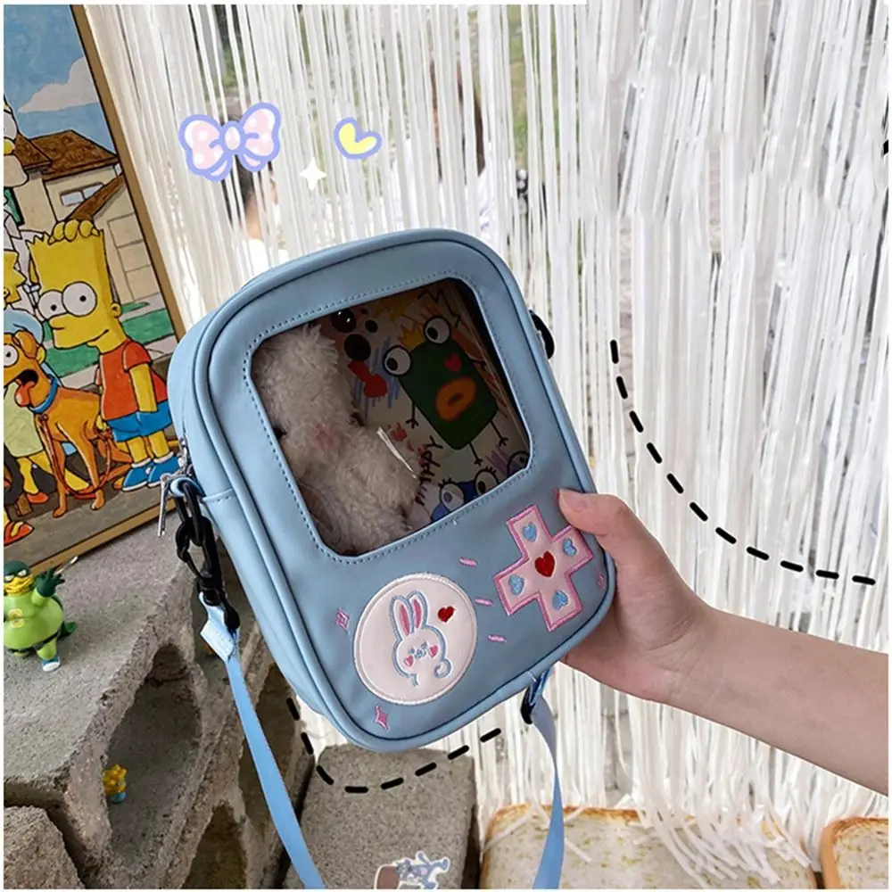 

PU Y2K Color Itabag Funny Cotton Doll Bag Zipper Bag Shoulder Bag Storage Bag Idol Merchandise Storage Transparent Bags Girl