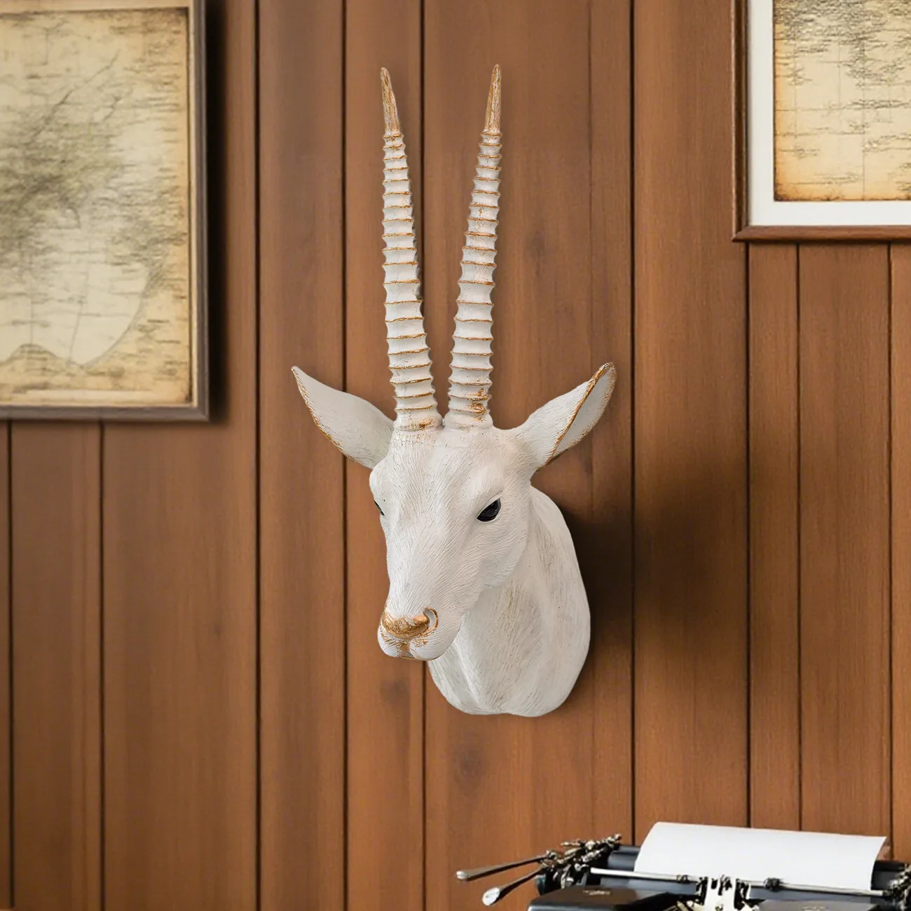 Cross-border new products, wall-mounted antelope head ornament, living room entrance office home decoration advanced handicrafts