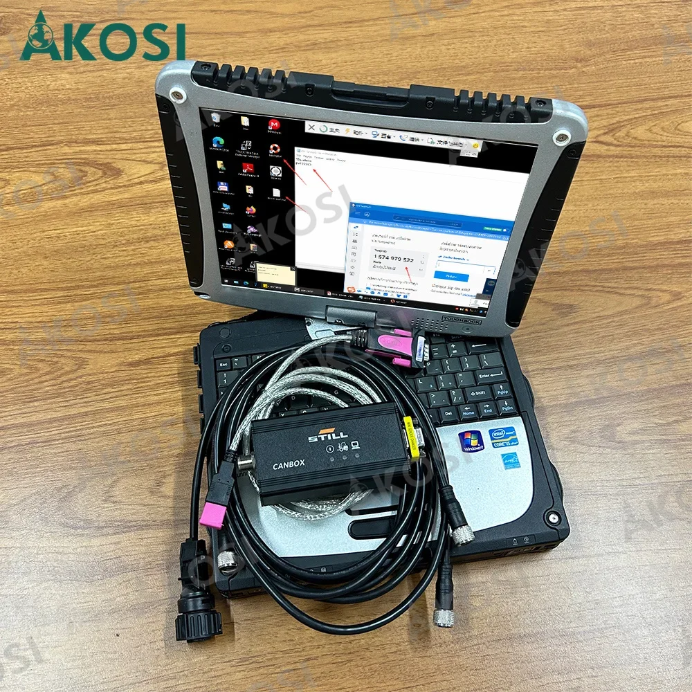 

Ready to use CF19 laptop+Forklift Diagnostic Kit For Still canbox 50983605400 OEM forklift diagnostic cable Still Incado Box