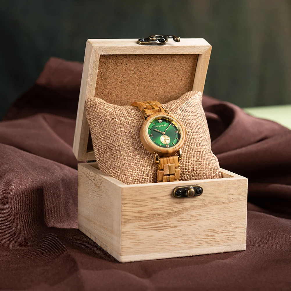 BOBO BIRD Women Watches Casual Fashion Quartz Watch Japanese Movement Round Dial Wooden Ladies Wristwatches Dress Clock