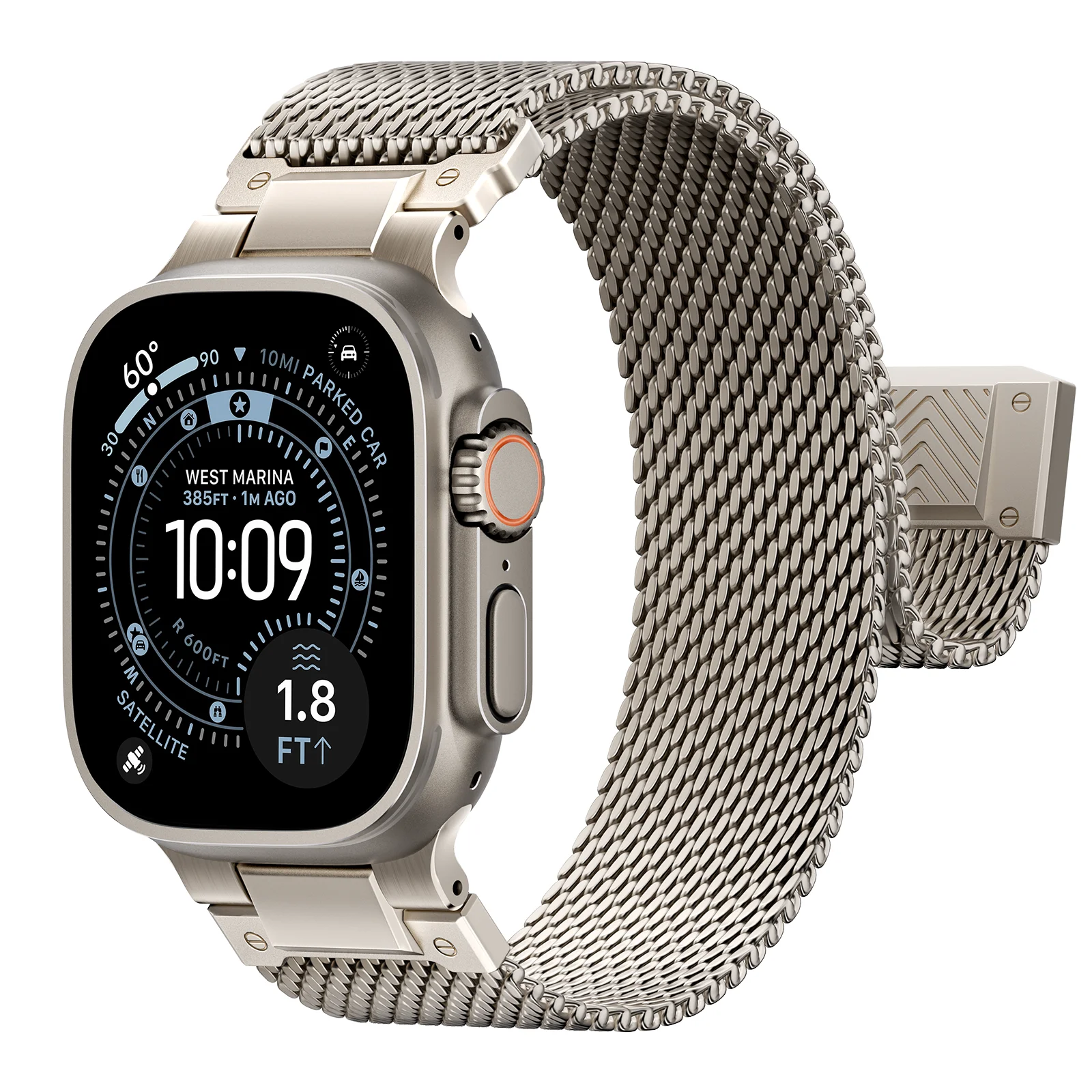 Milanese Loop Armband für Apple Watch Ultra 3/2, 49mm 46mm 45mm 44mm, Herren Magnetisches Edelstahl Metallarmband für iWatch 11 10 9 SE