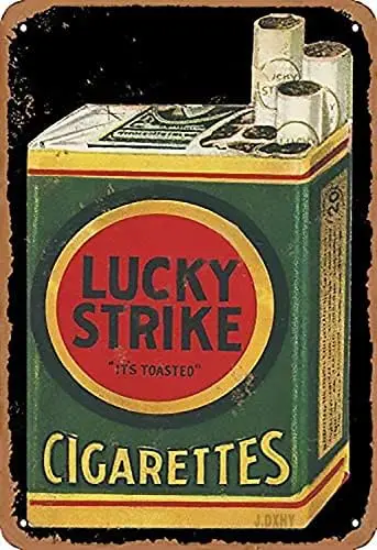 Retro Metal tin Sign Funny Lucky Strike Cigarettes Logo Advertising Eye-Catchingation Sign For Home Cave Garage bar Wall De sign