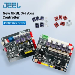 Placa de Control de 3 ejes y 4 ejes GRBL1.1, controlador 8825, máquina de grabado CNC, controlador CNC silencioso, actualización GRBL