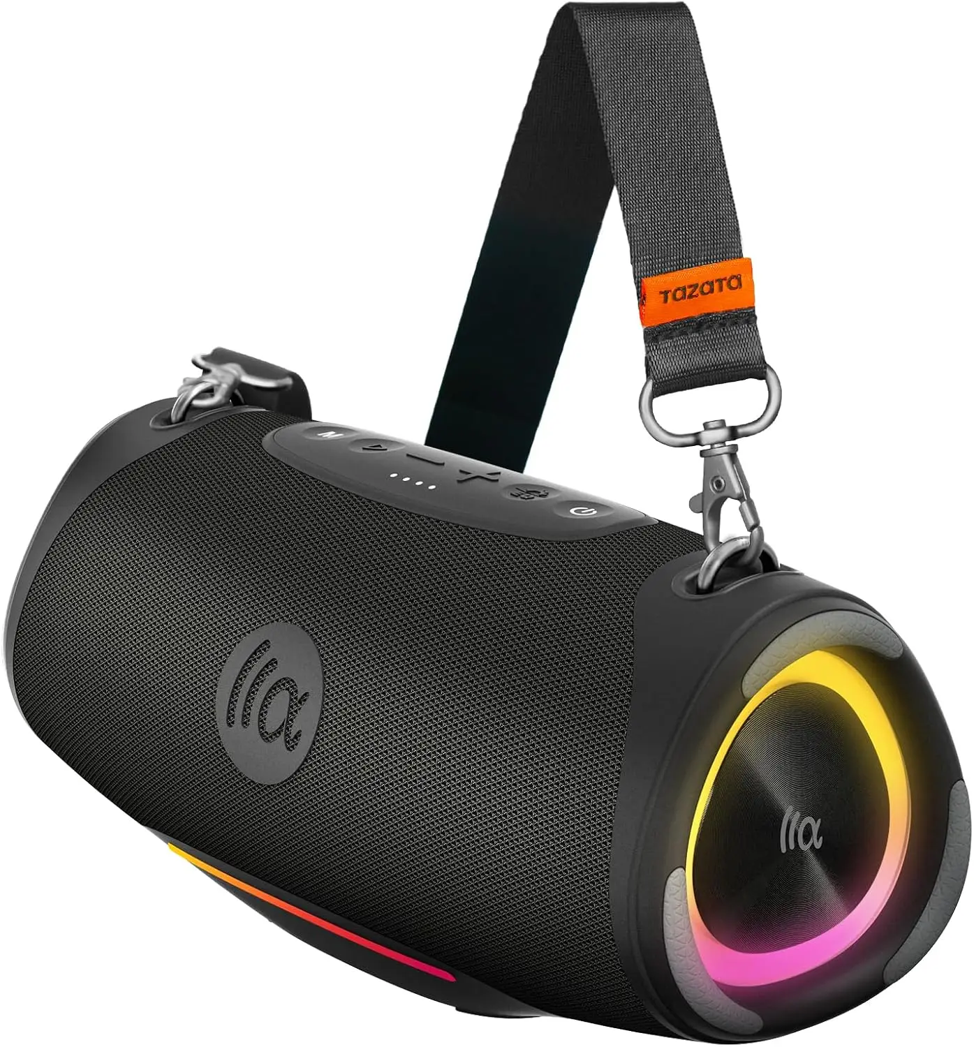 

80-ваттная Bluetooth-колонка, водонепроницаемость IPX7, пиковая мощность 120 Вт, RGB-подсветка и LED-дисплей, 8 часов работы от аккумулятора для вечеринок на открытом воздухе