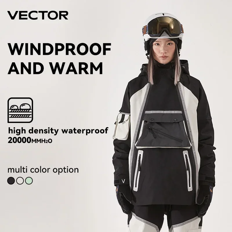 VECTOR-Veste de ski imperméable pour homme et femme, veste de ski professionnelle, simple planche, double planche, chaud, coupe-vent, adt