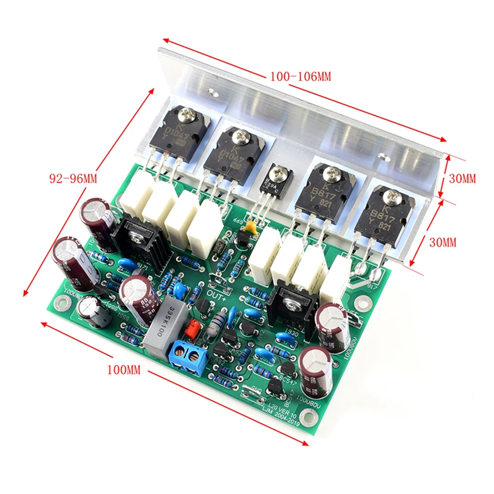 Ein Paar (2 Boards) l20 200W 8R Audio Stero Power Verstärker AMP Fertige Board mit Winkel Aluminium LJM-Audio