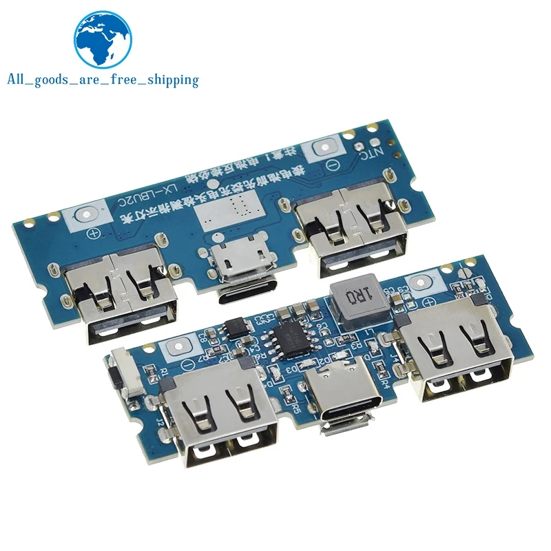 1/3PCS Micro/Type-C USB 5V 2.4A Dual USB 18650 Boost Battery Charger Board Mobile Power Bank Accessories For Phone DIY image 5