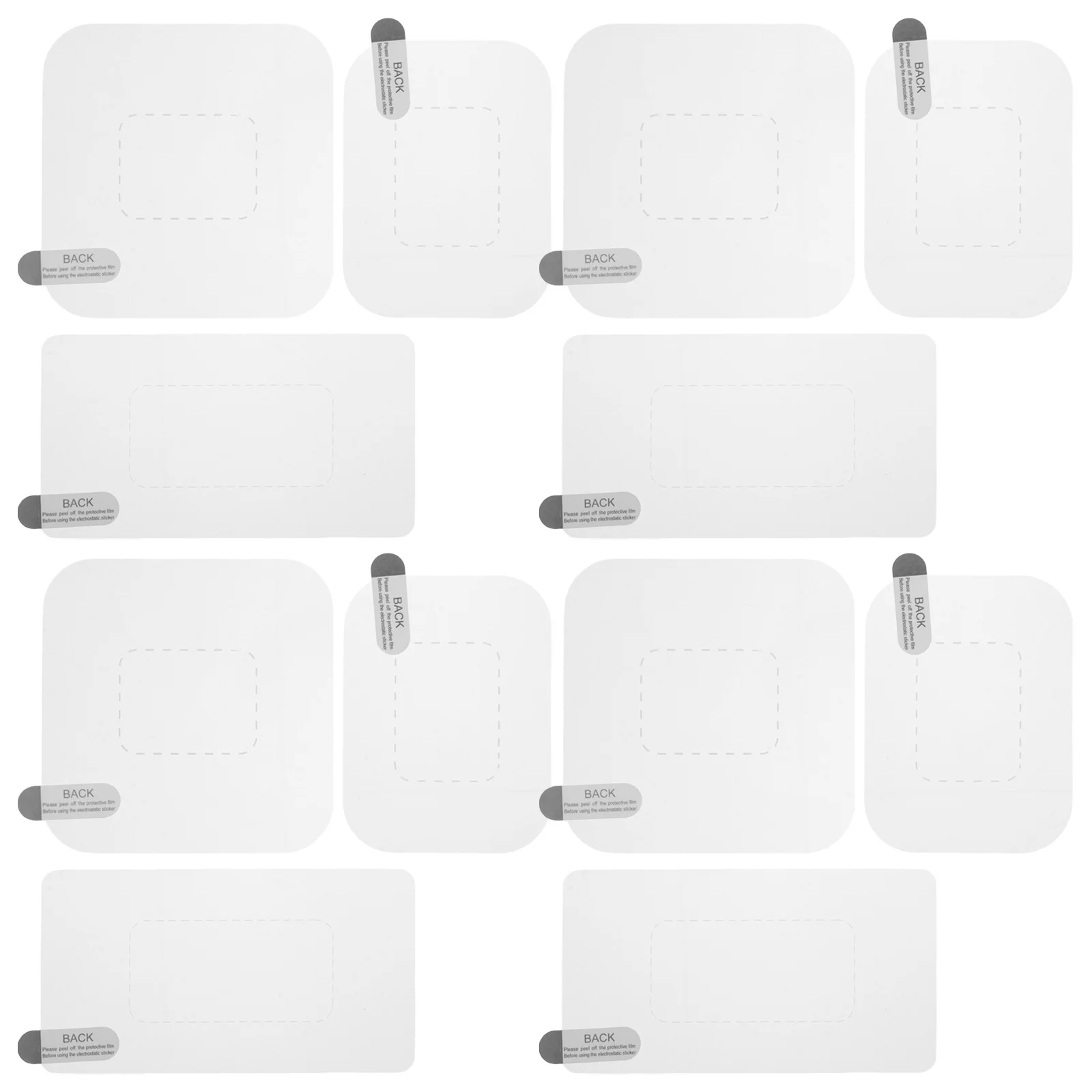 12 יחידות סרטים להרכבת מצלמת השמש עם דבק סטטי, שק Transparency גבוהה, עמידים בשריטות, התקנה קלה והסרה לרכב