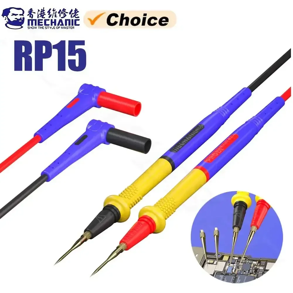 MECHANIC RP15 Stainless Steel Multimeter Pen Universal Soft Flame Retardant Anti-Stretching Silicone Cord Motherboard Test Tools