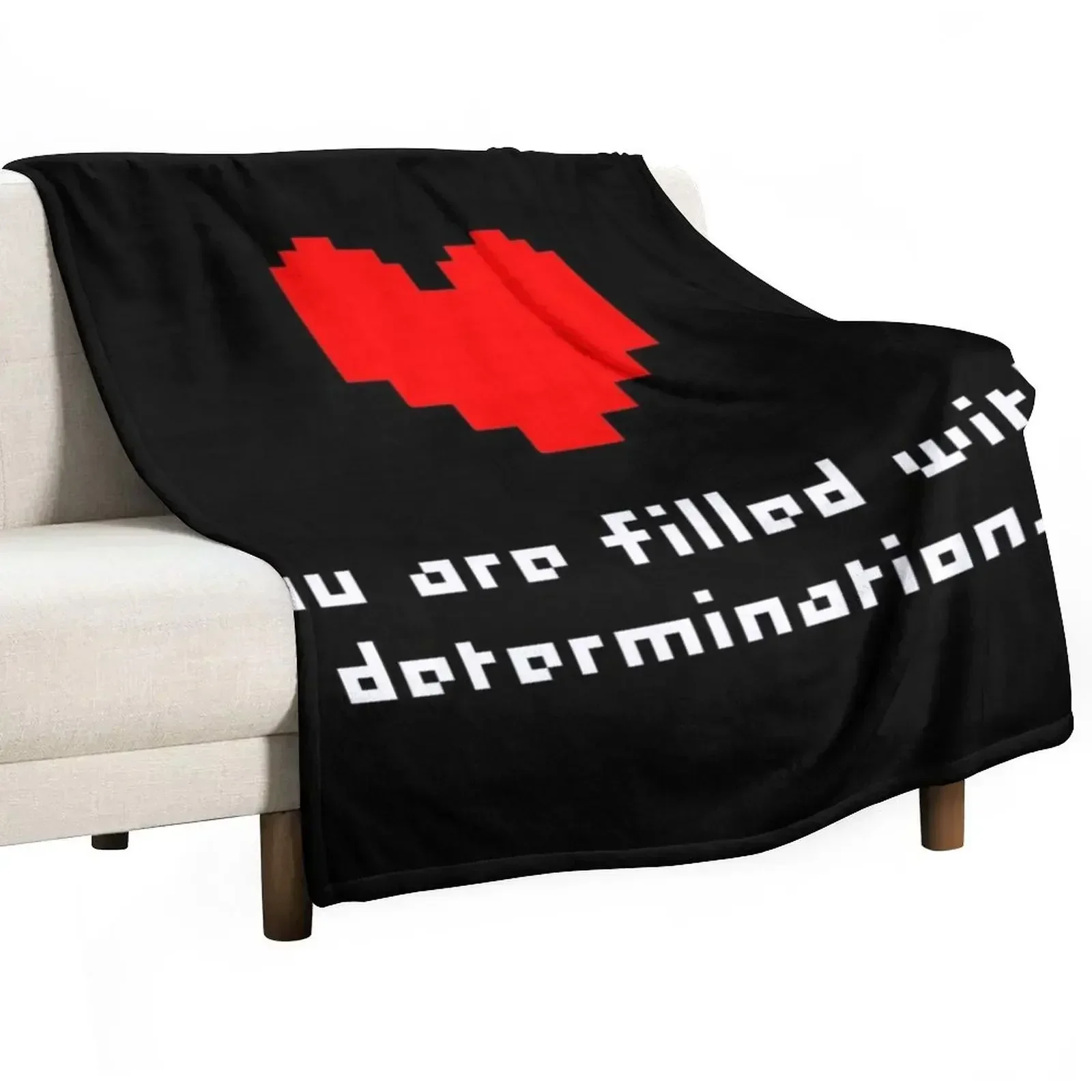 

Undertale You Are Filled With Determination Throw Blanket Retros Multi-Purpose Flannels Decorative Sofa Blankets