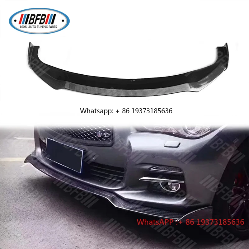 

High Carbon Fiber Front Bumper Lip Spoiler for Infiniti Q50 Front Bumper Apron Bodykit Auto Manufacturing