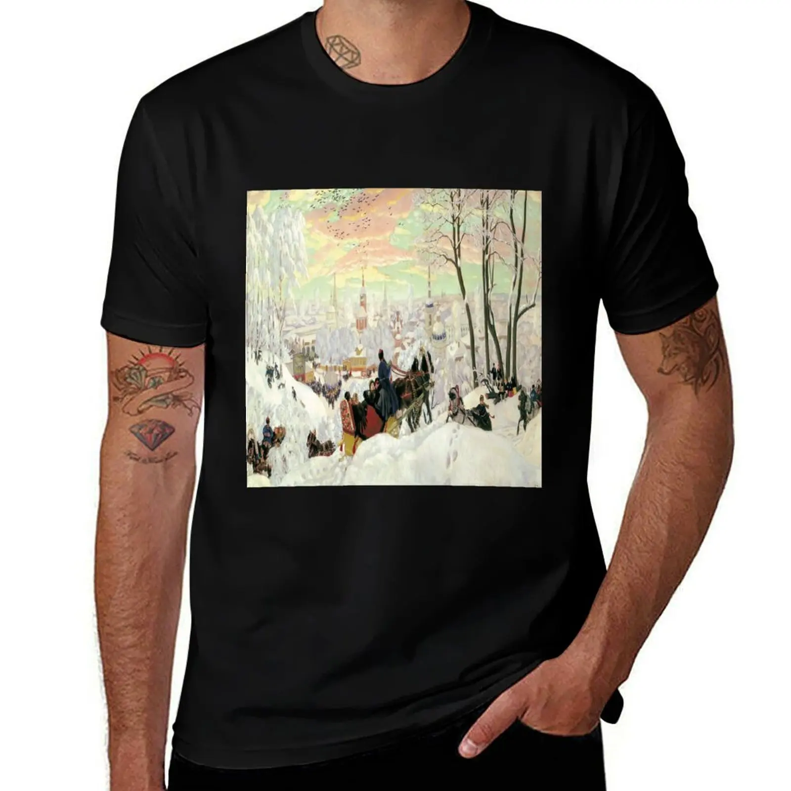 

Pancake Tuesday/Maslenitsa by Boris Kustodiyev Painting 1916 Remastered T-Shirt essential t shirt T-Shirt
