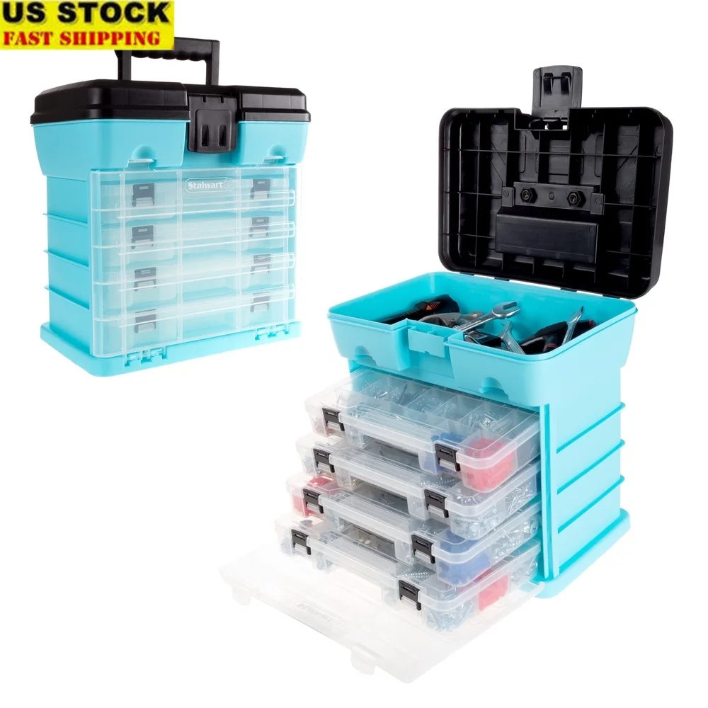 Multipurpose Small Parts Organizer Toolbox with Removable Drawers Craft Fishing Hardware Storage Lightweight Durable Design