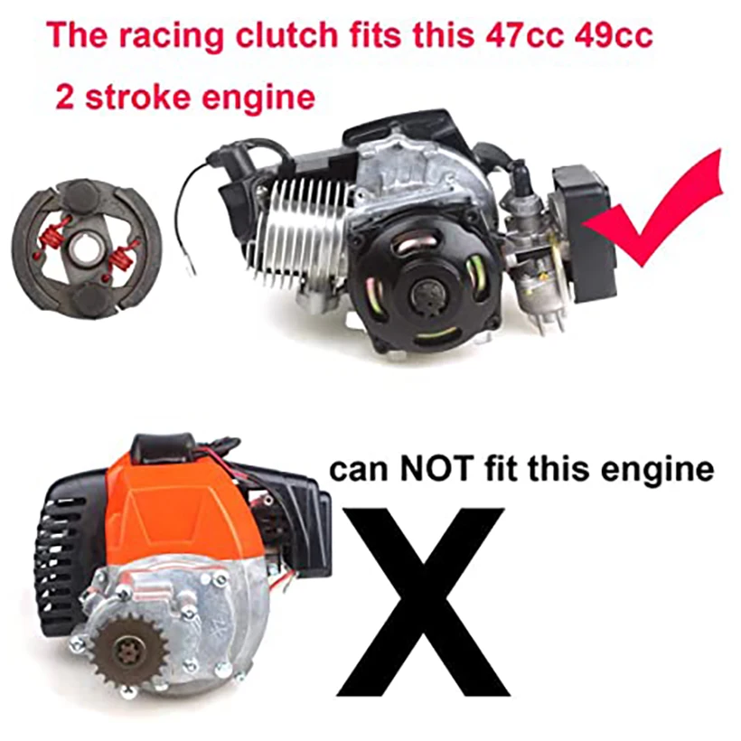 High 44-6 Performance Clutch Mini Motorcycle Motor Two Stroke Pocket Dirt Pit Bike ATV Quad Buggy 49Cc