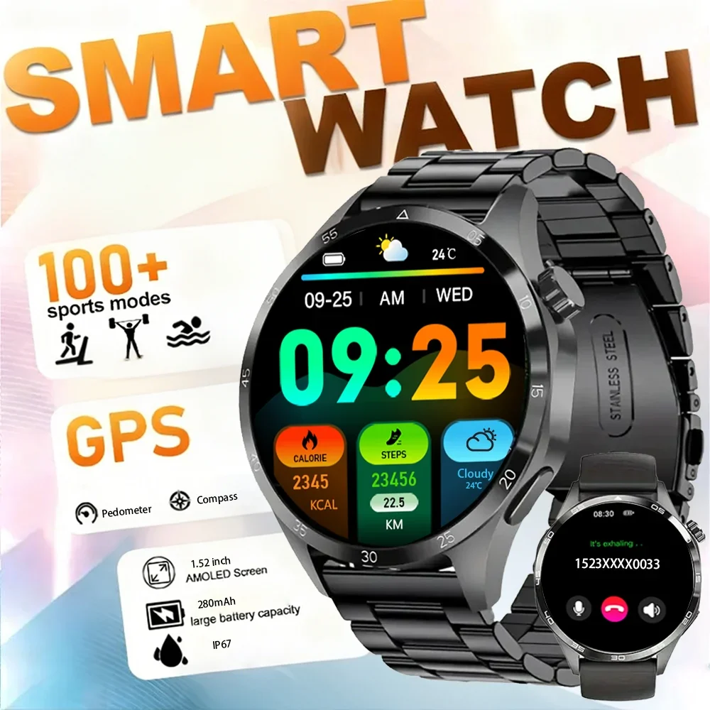 

Unisex Smartwatch, 100+ Sport Modes, Bluetooth Calling, Message Alerts, Fitness Tracker, Heart Rate & Sleep Monitoring Functions