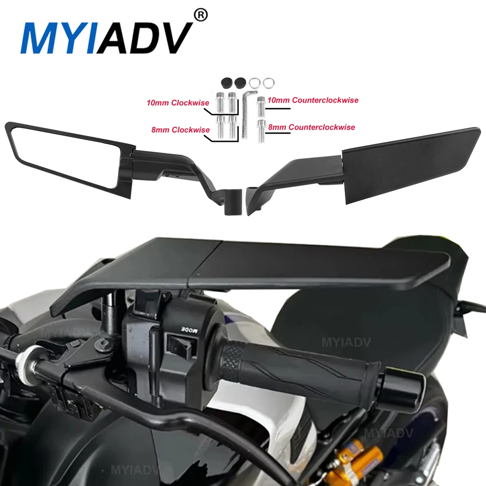 

Universal Motorcycle Wing Mirror Winglets Side Mirror Rotatable Rearview Mirror Accessories For Kawasaki For Honda For Suzuki