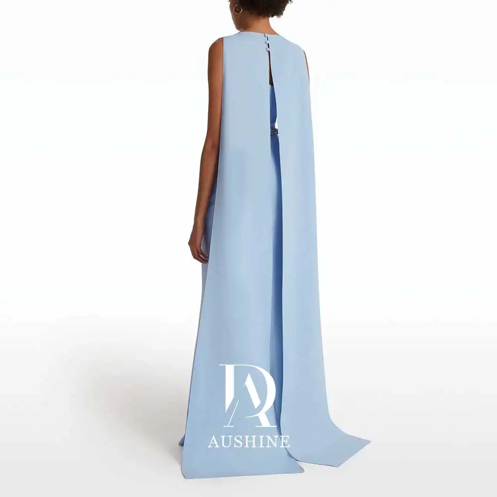 Aushine-vestido de noche de cumpleaños de lujo para mujer, largo hasta el suelo, sin mangas, elegante, vestidos de fiesta de boda, 2024Fu