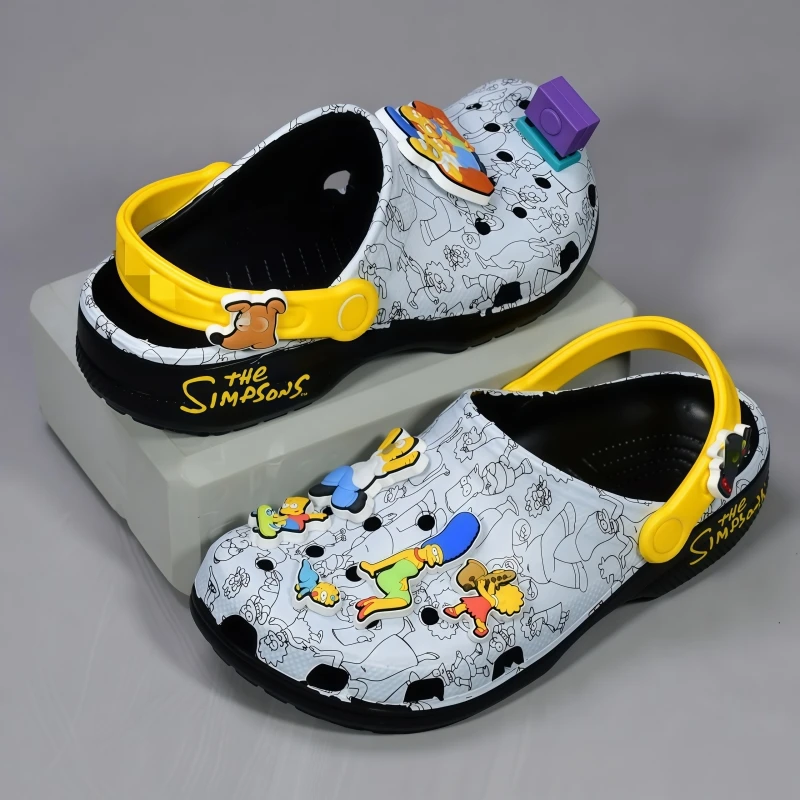 Cartoon anime The Simpsons sandals cute summer EVA clogs lazy closed-toe slip-on ankle-wrap slippers casual beach non-slip shoes view 6