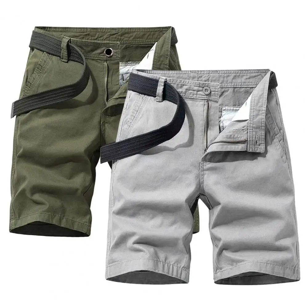 Trendy Summer Trousers Solid Color Breathable Slim Fit Summer Shorts  Casual Summer Shorts Men Garment