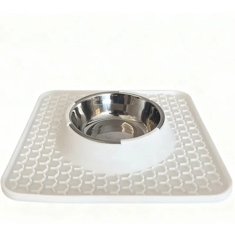 2-In-1 Stainless Steel and Silicone Dog Bowl with Licking Pad - Non-Slip Slow Feeder for Healthy Digestion and Anxiety Relief