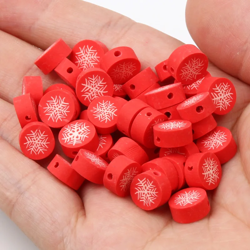 Christmas Clay Spacer Beads Santa Snowman Spacer Beads For Jewelry Making DIY Holiday Decoration Accessories