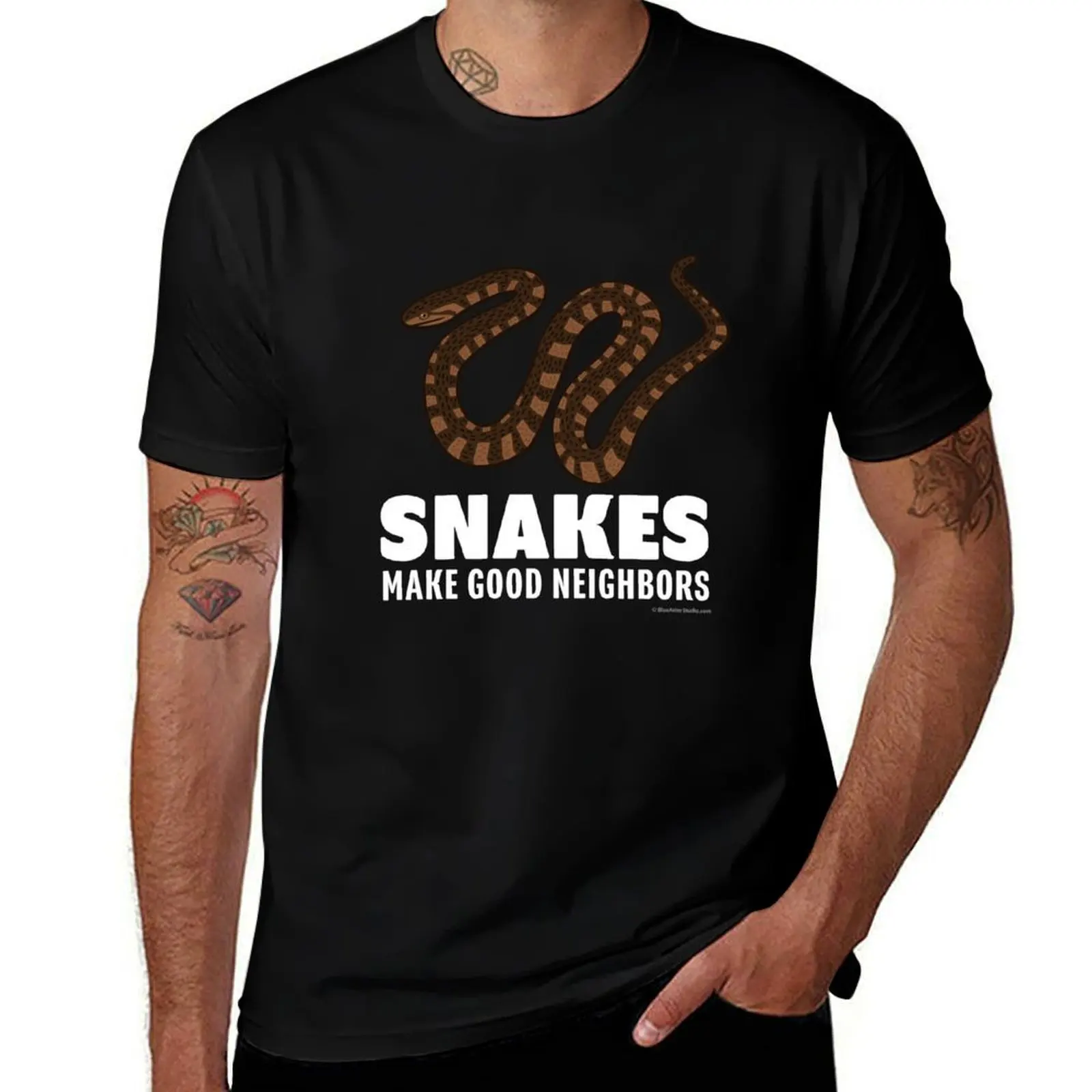 

Snakes Make Good Neighbors T-Shirt t shirts for man slim fit printed t shirts for man essential t shirt T-Shirt