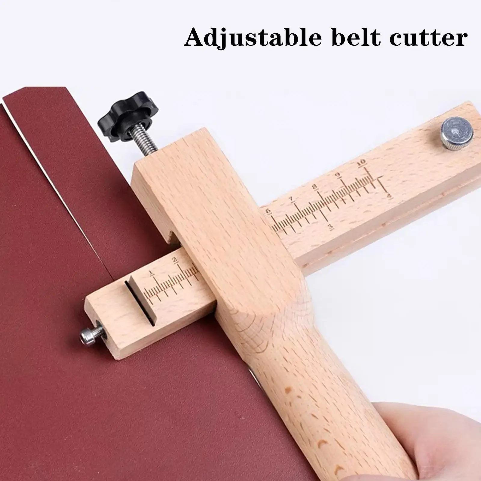 Adjustable Leather Strap Cutting Tool with Razor Sharp Blades, Perfect for Handmade DIY Leathercraft Work