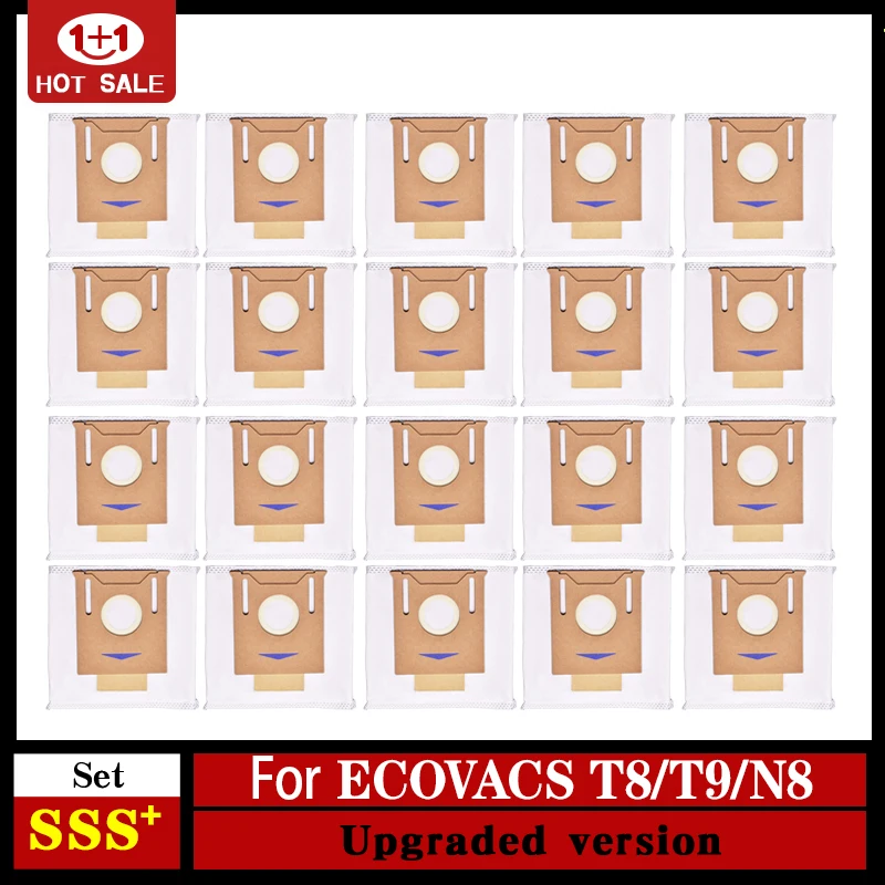 Accessoires pour aspirateur robot ECOVACS Deebot T9 AIVI T8 AIVI N8 Pro Series, brosse principale latérale, sacs à poussière, pièces de filtre HEPA