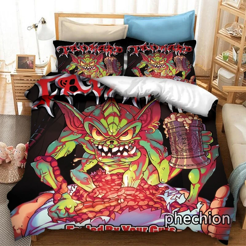 phechion Tankard Band 3D Print Bedding Set Duvet Covers Pillowcases One Piece Comforter Bedding Sets Bedclothes Bed K543