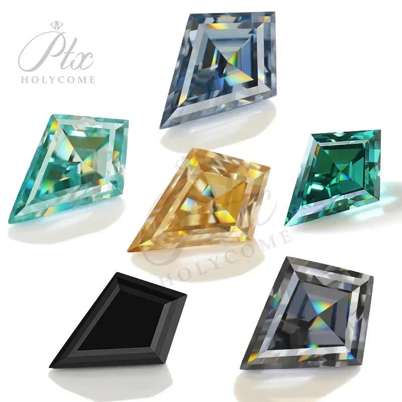  GRA Kite Cut Loose Moissanite Gemstones VVS1 Muticolor Lab Grown  Jewelry Ring Making Pass Moissanite Diamond Charms Diy