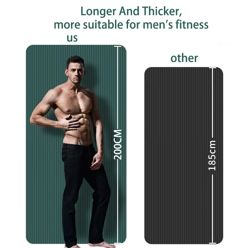 2Meter Longer Yoga Mat Super Large Lengthened Yoga Mat Men\'s Special High Quality Fitness Pilates Exercise Healthy Fitness Mat