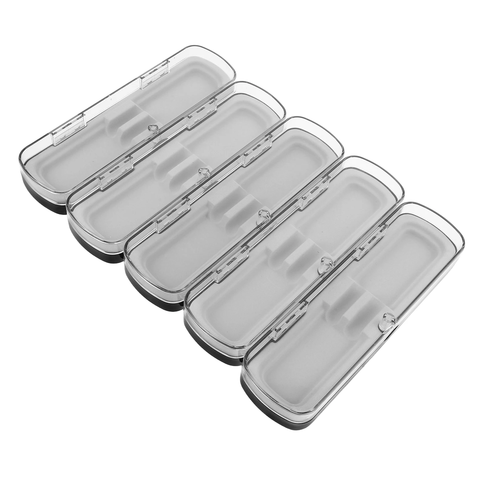 

5 Pcs Rectangular Pen Box Crystal Holder Organizer for Pens Pencil Clear Plastic Case Boxes Stationery Container Fountain