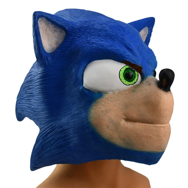 Sonic The Hedgehog Mask Anime Cosplay lateksowe nakrycie głowy Kawaii Cartoon kreatywny karnawał kostium imprezowy akcesoria zabawki prezenty dla